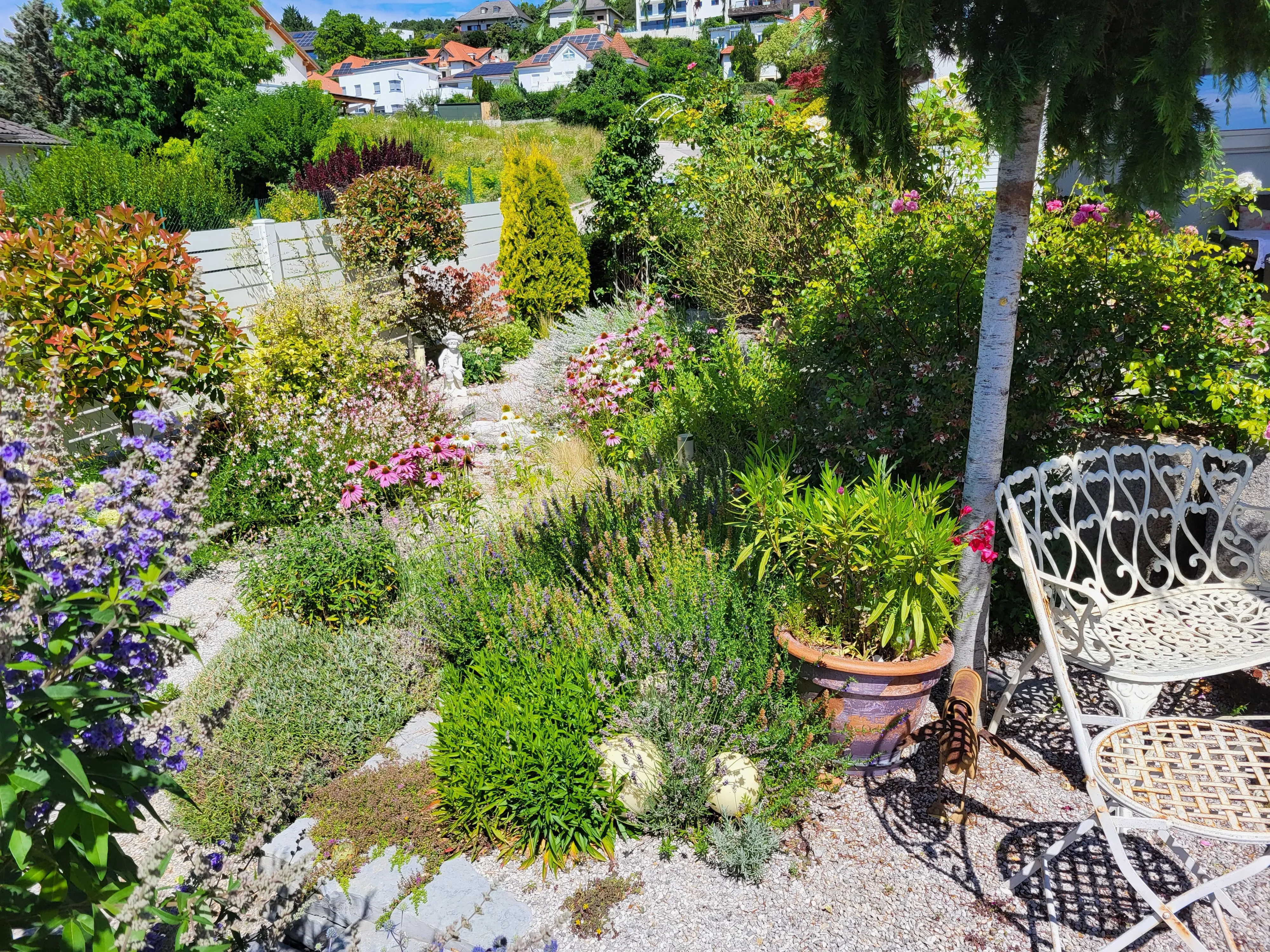 Klimaangepasster Garten mit Blick in die Landschaft